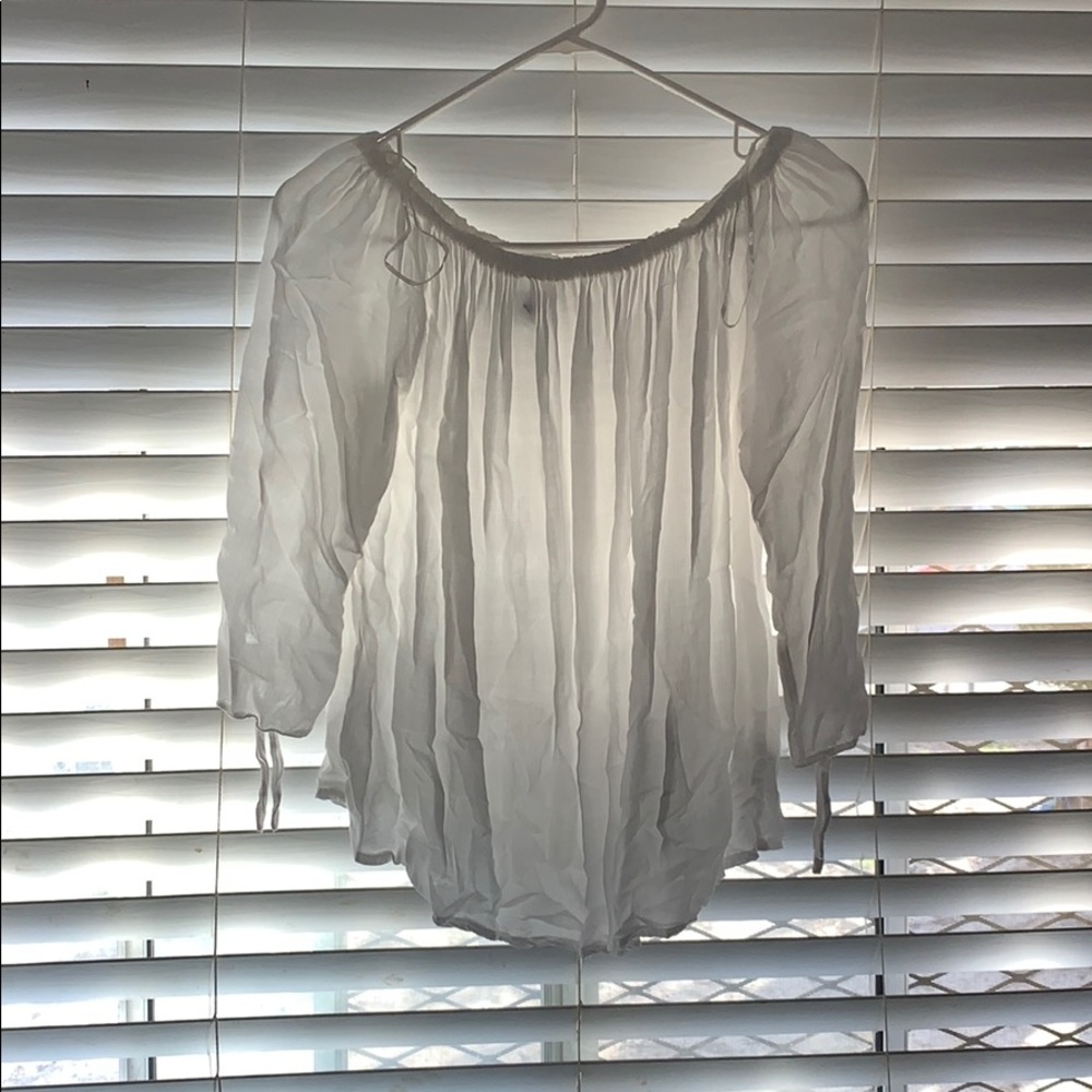 white shoulder top